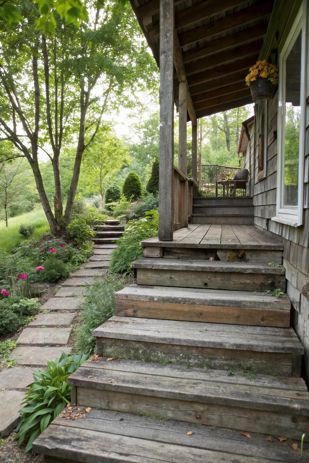 Eco-friendly materials create a sustainable and stylish entrance.