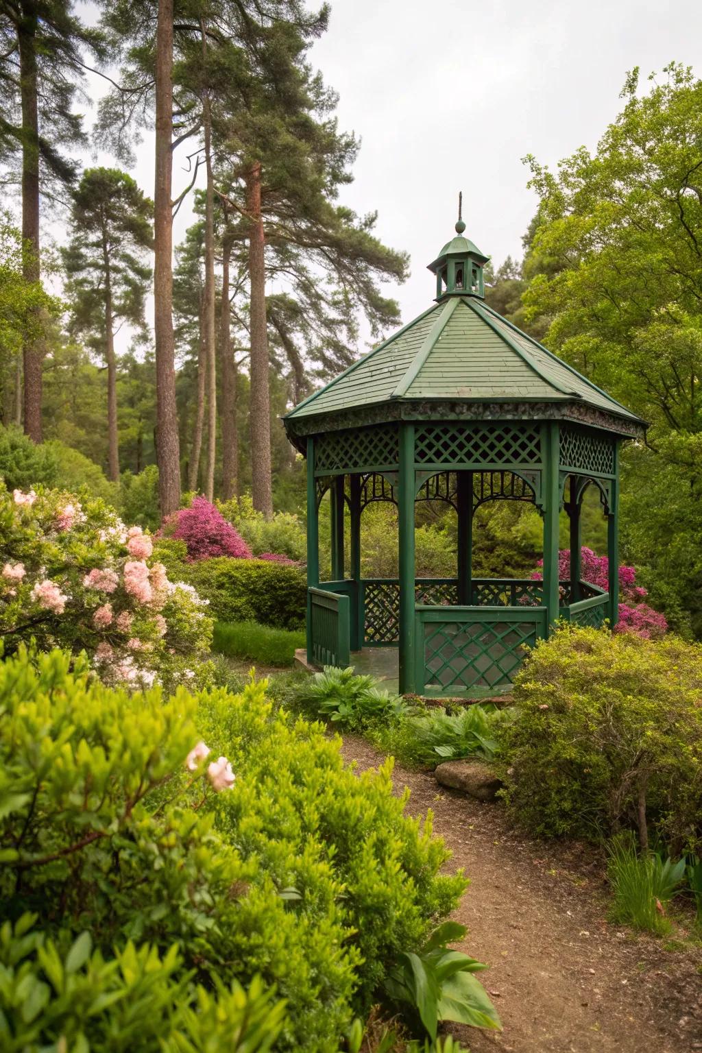 Forest greens blend seamlessly with natural surroundings.