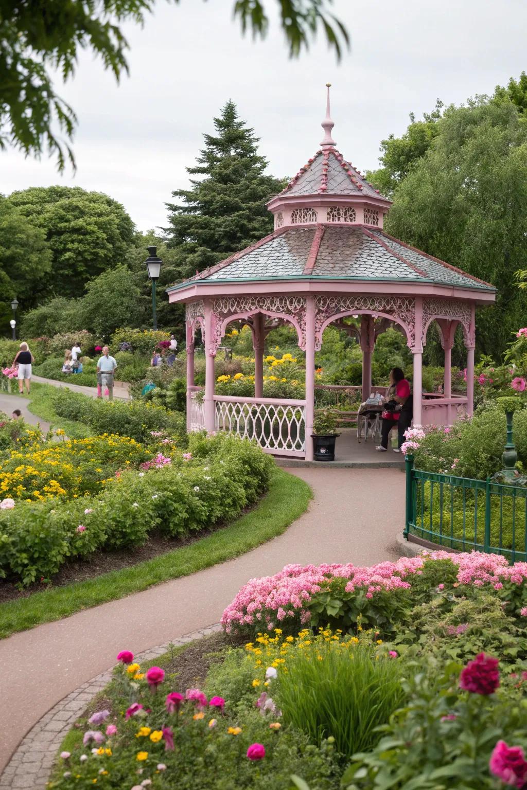 Playful pink hues add whimsy and cheer.