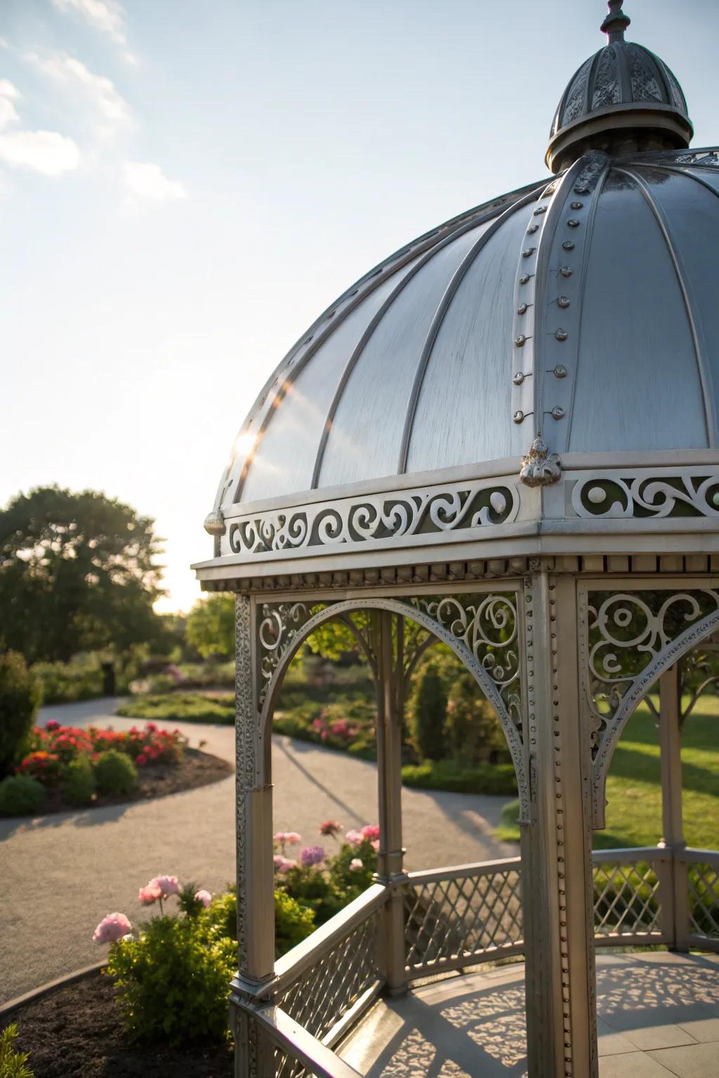 Metallic silver adds a sleek and contemporary shine.