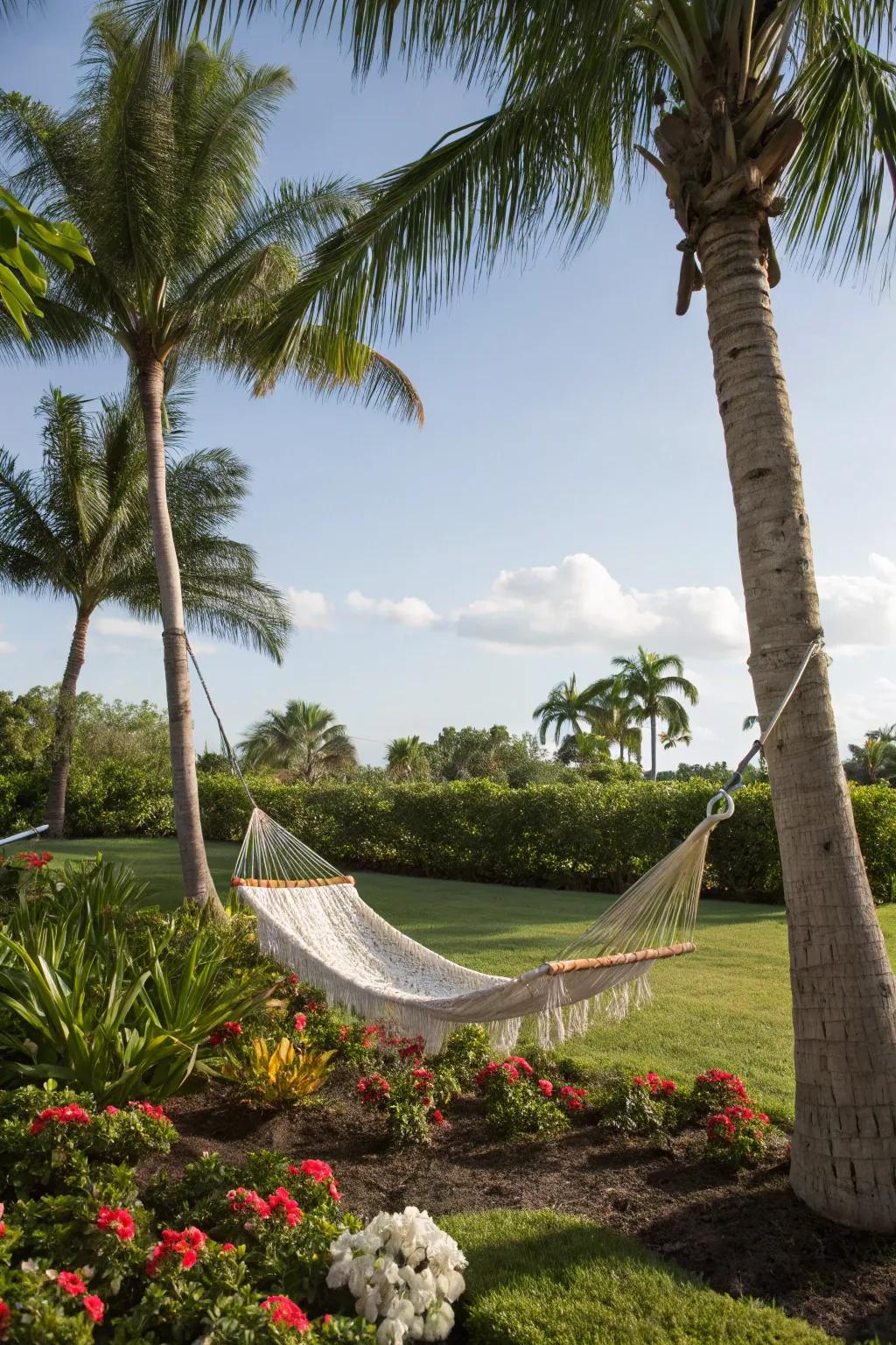 Relax in a hammock retreat.