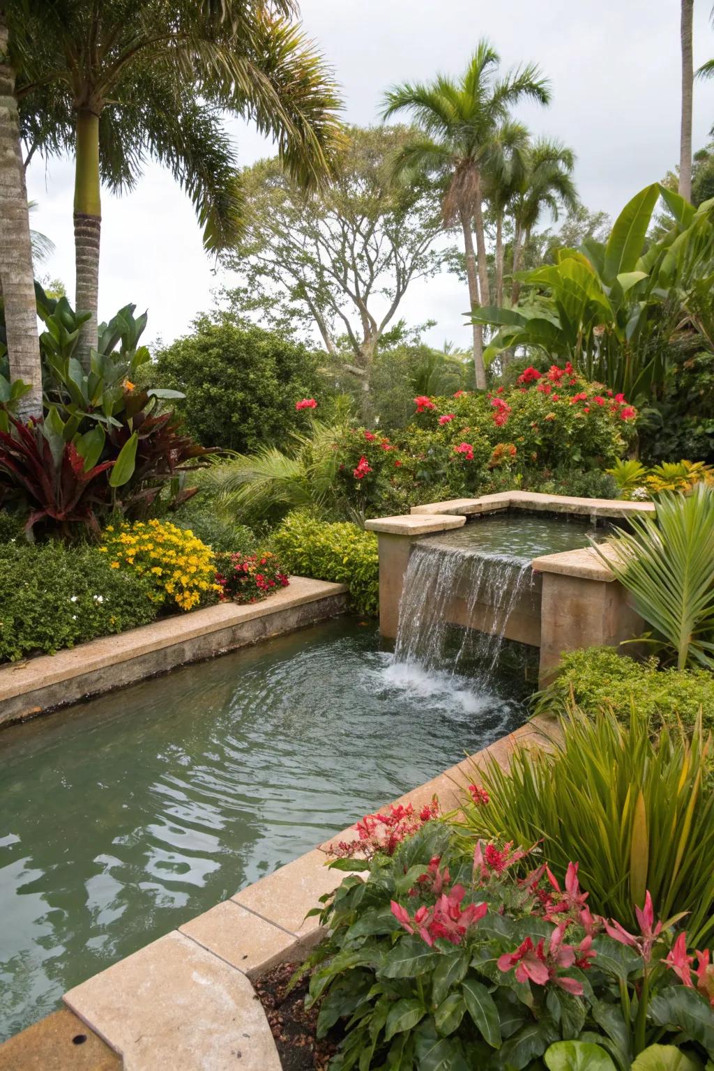 Add tranquility with a serene water feature.