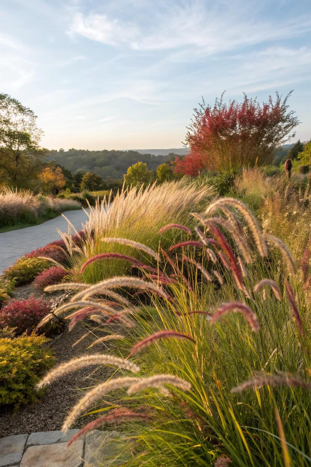 Add texture with ornamental grasses.