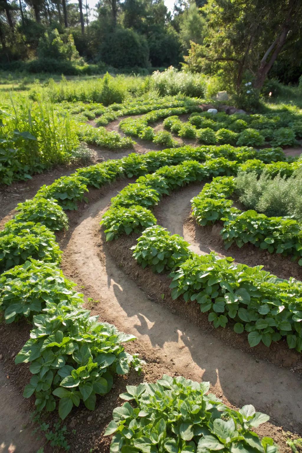 Aesthetic spiral planting method for a stunning garden.
