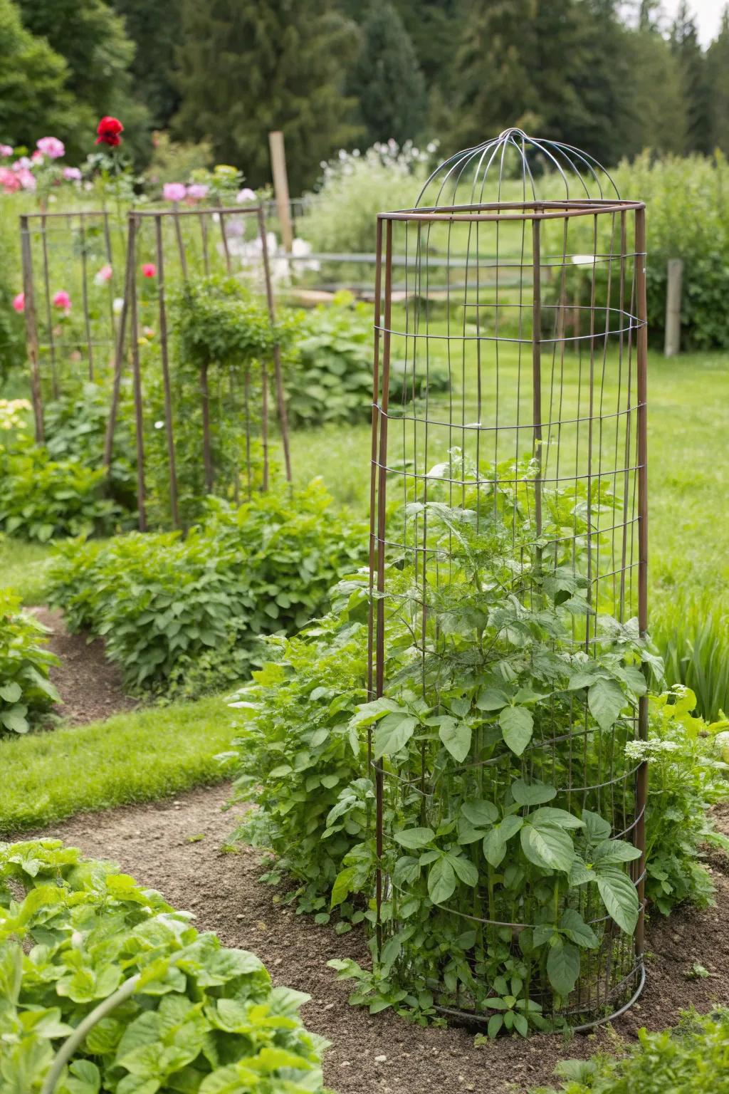 Effortless potato growing with convenient cages.