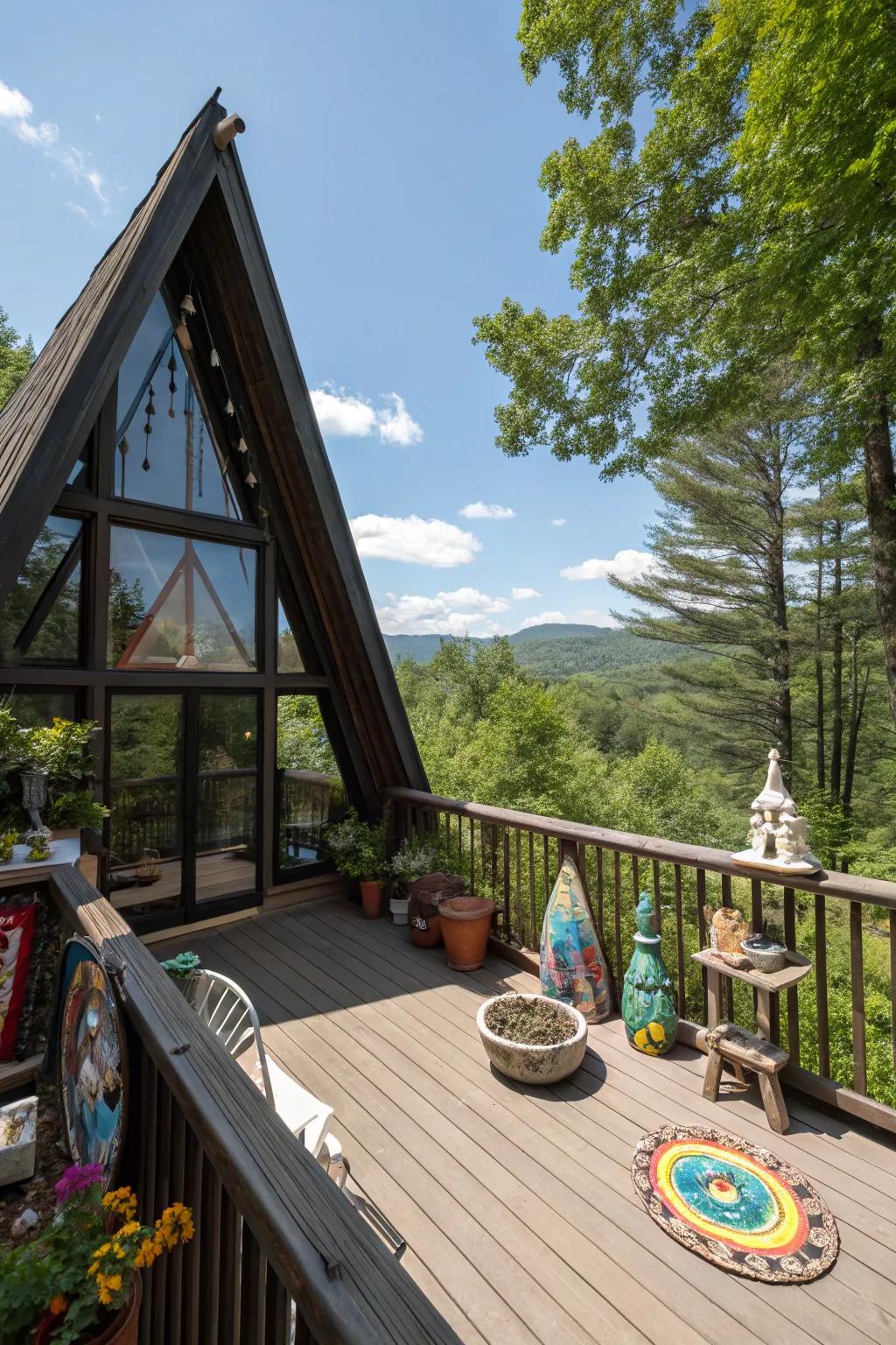 Outdoor art adds a personal touch to a balcony.