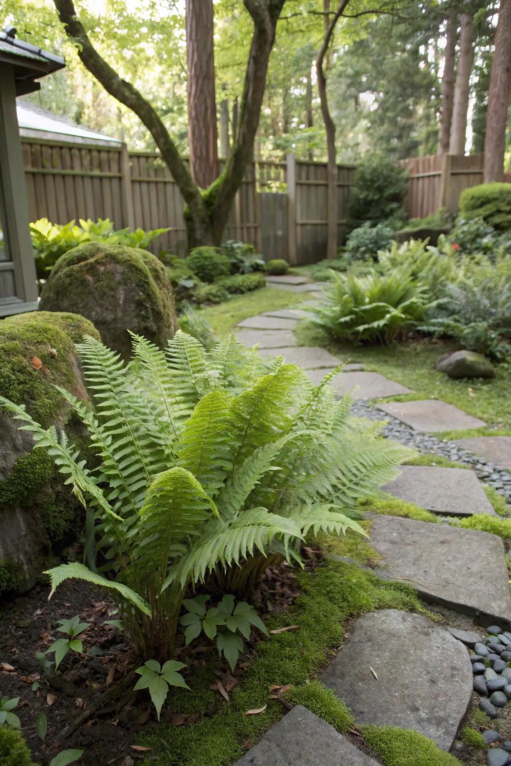 Ferns thrive in the cool, shaded parts of your garden.