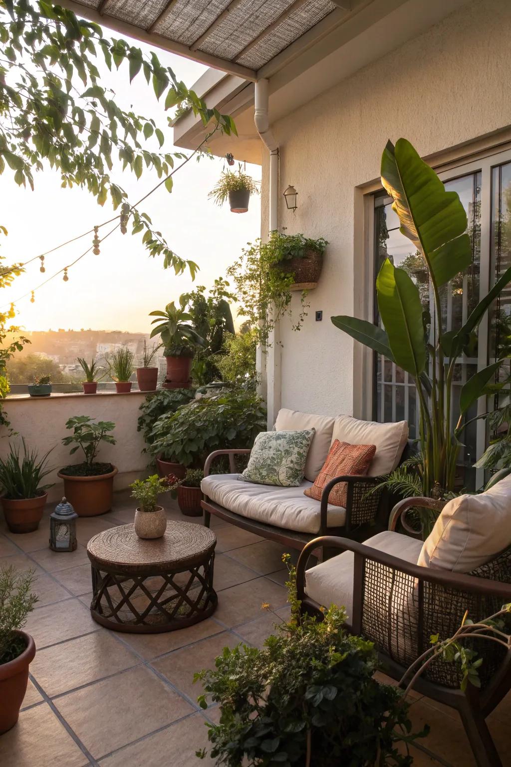 A morning sun patio for a peaceful garden retreat.