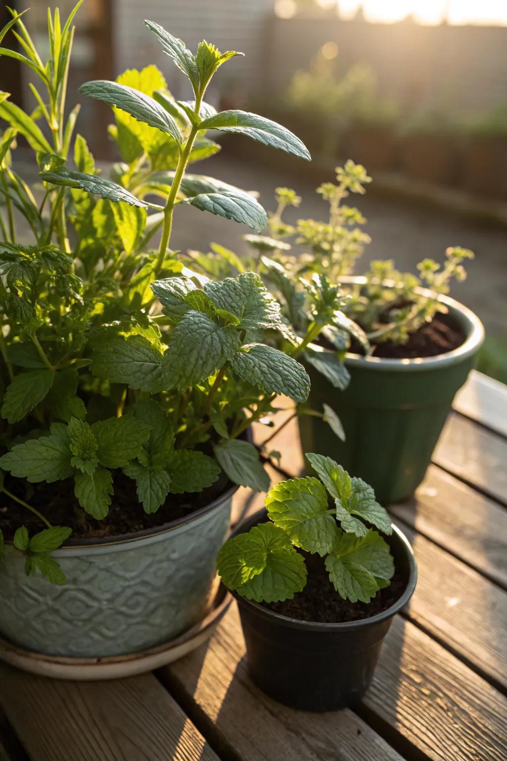 A herb corner provides fresh flavors right at your doorstep.