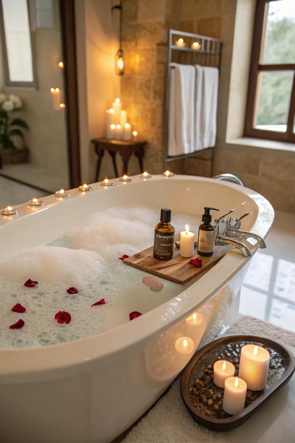Unwind in a luxurious bubble bath.