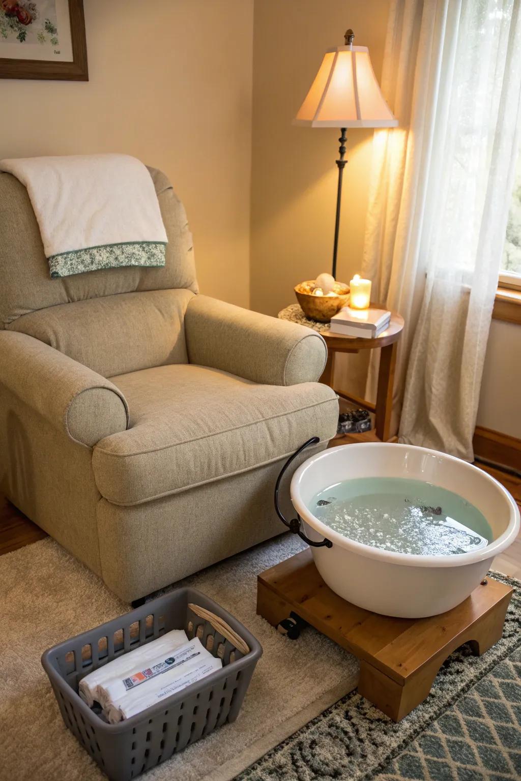 Pamper your feet with a soothing soak.