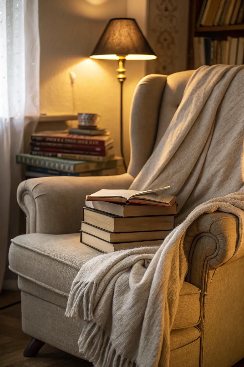 Relax in a cozy reading nook.
