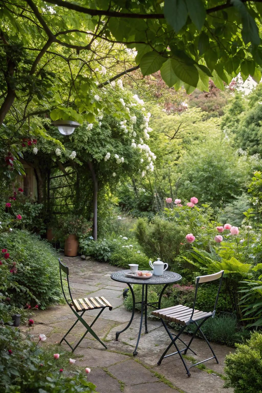 A cozy garden spot to relax and enjoy the outdoors