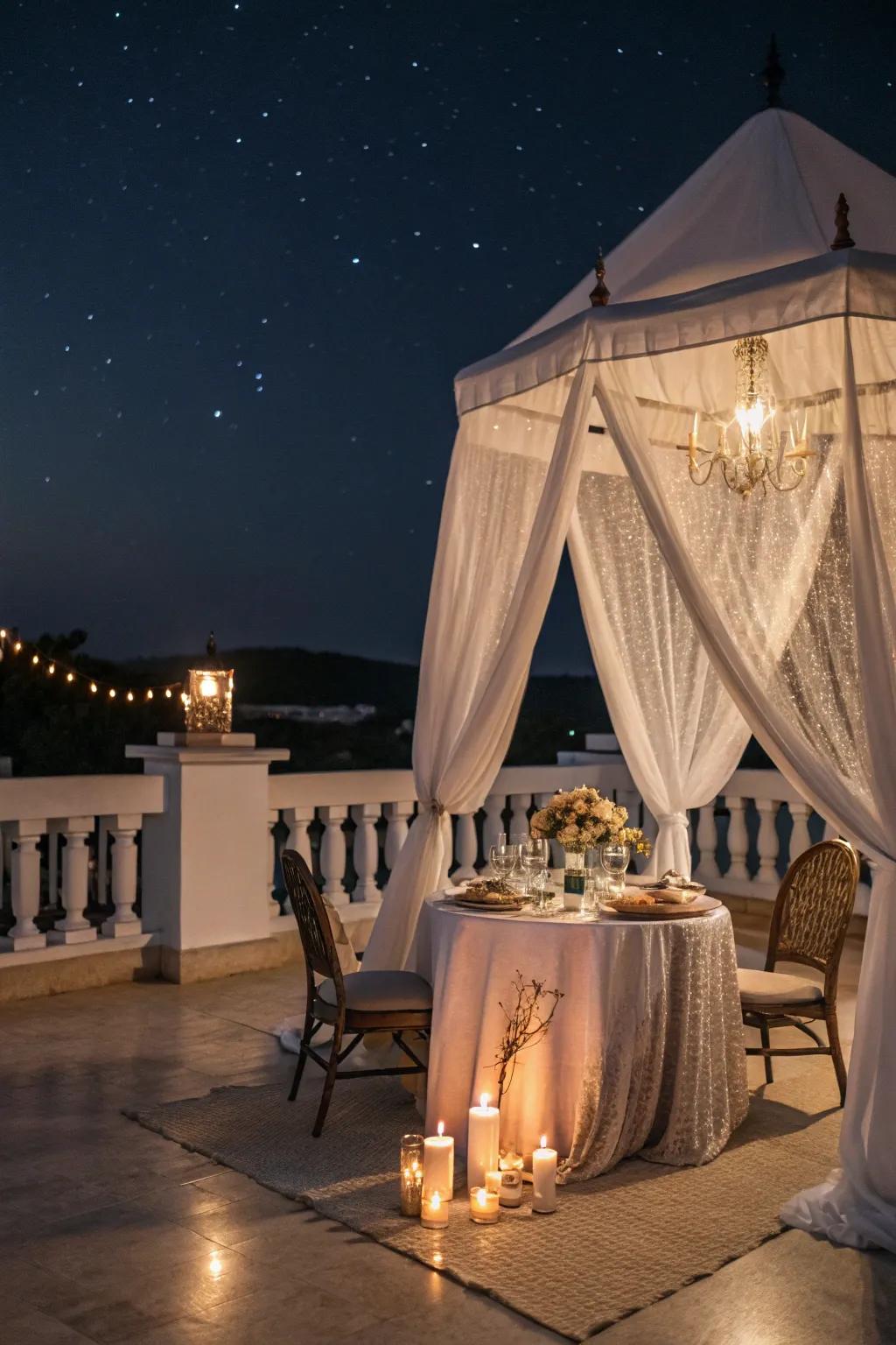 An intimate dining experience under the stars.