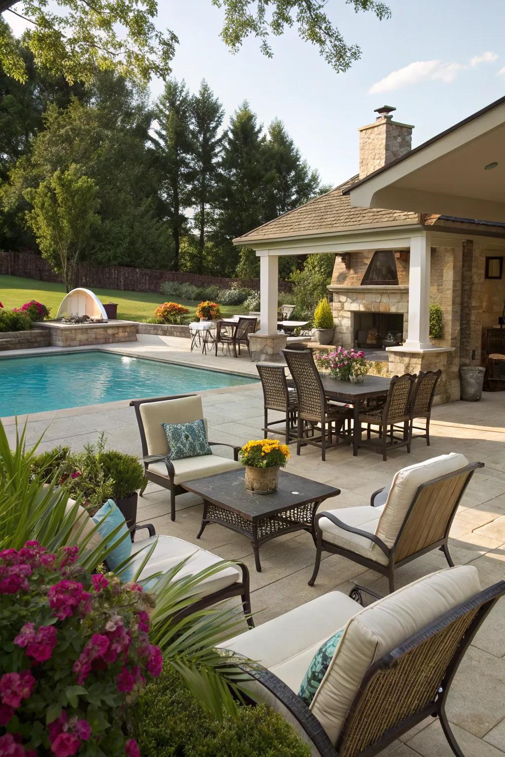 Maximize your poolside with multi-functional design.