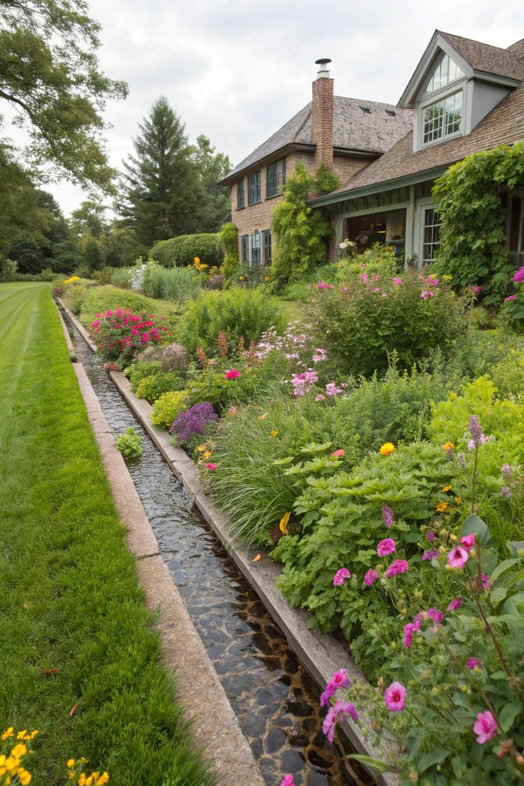 Keep your garden dry with hidden ground gutters.