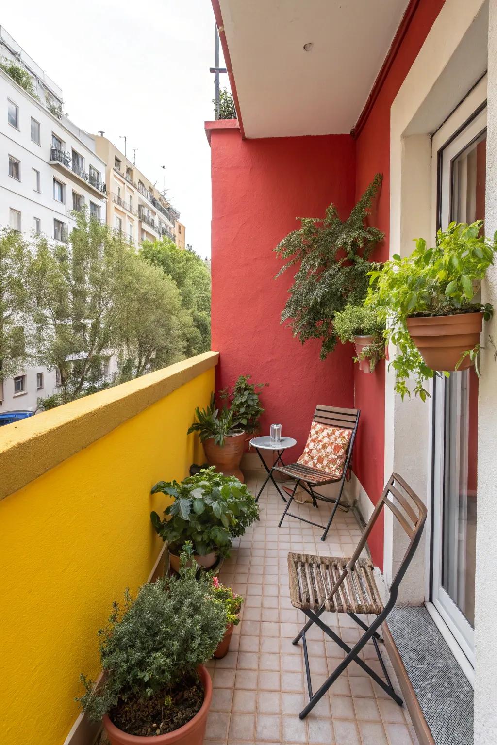 A feature wall injects personality and style into small terraces.