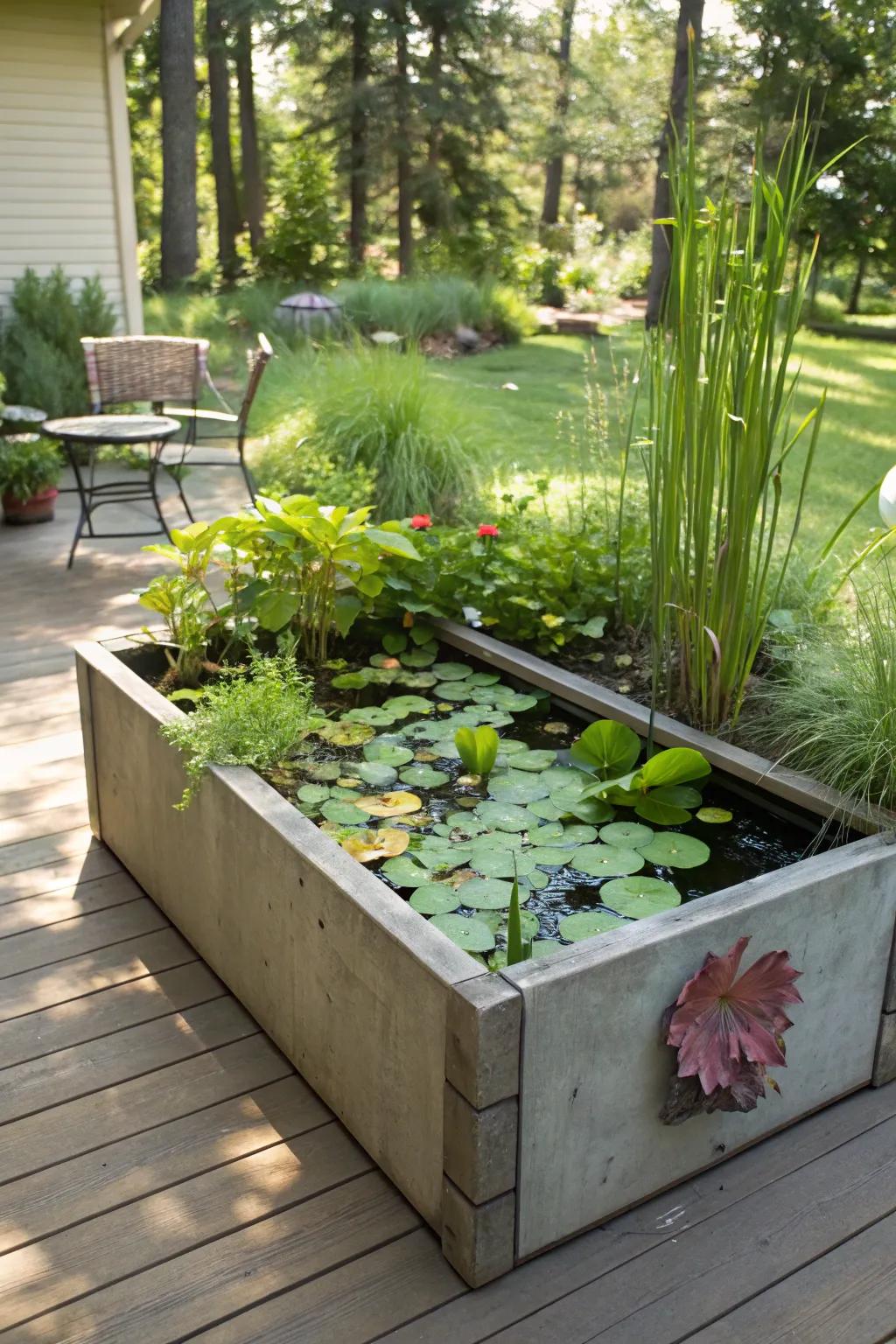 Add tranquility to your garden with a planter box water feature.