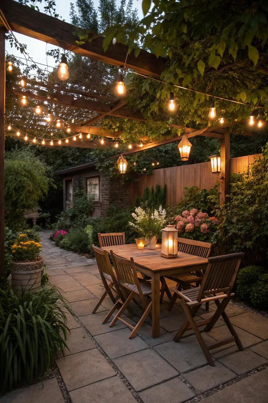 Decorative lighting adding a magical touch.