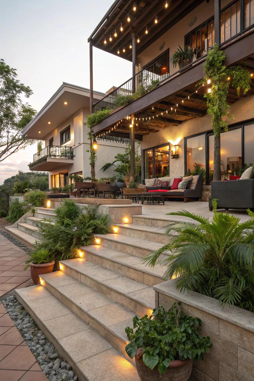 Multi-level design adding depth and interest.