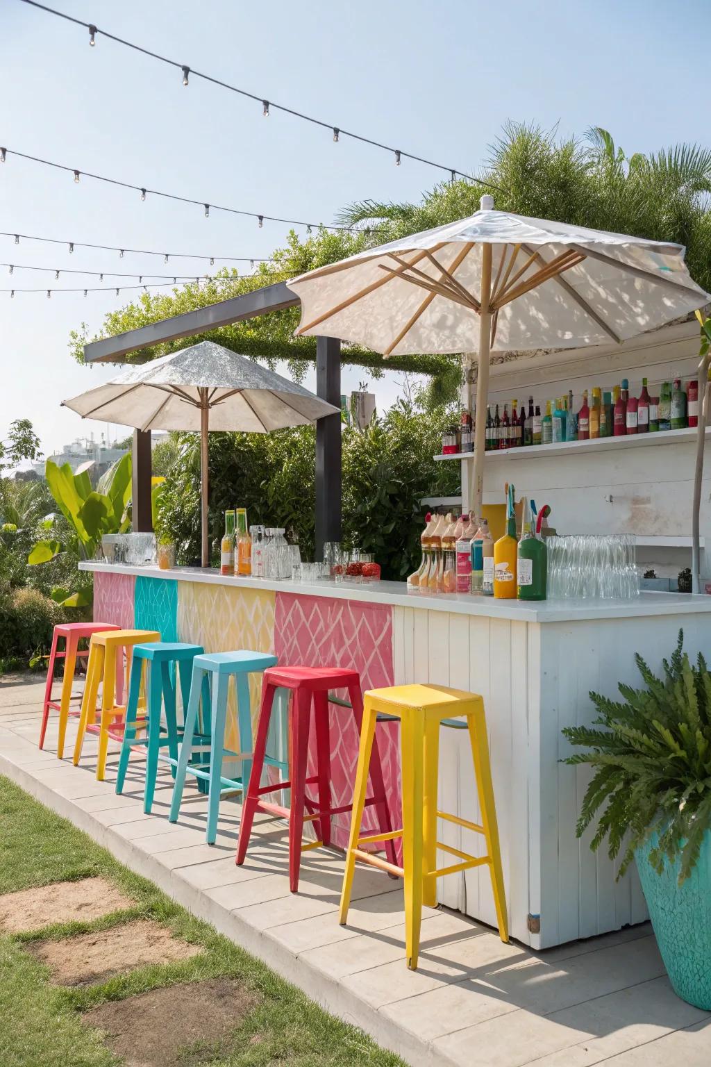 A mini bar perfect for entertaining.