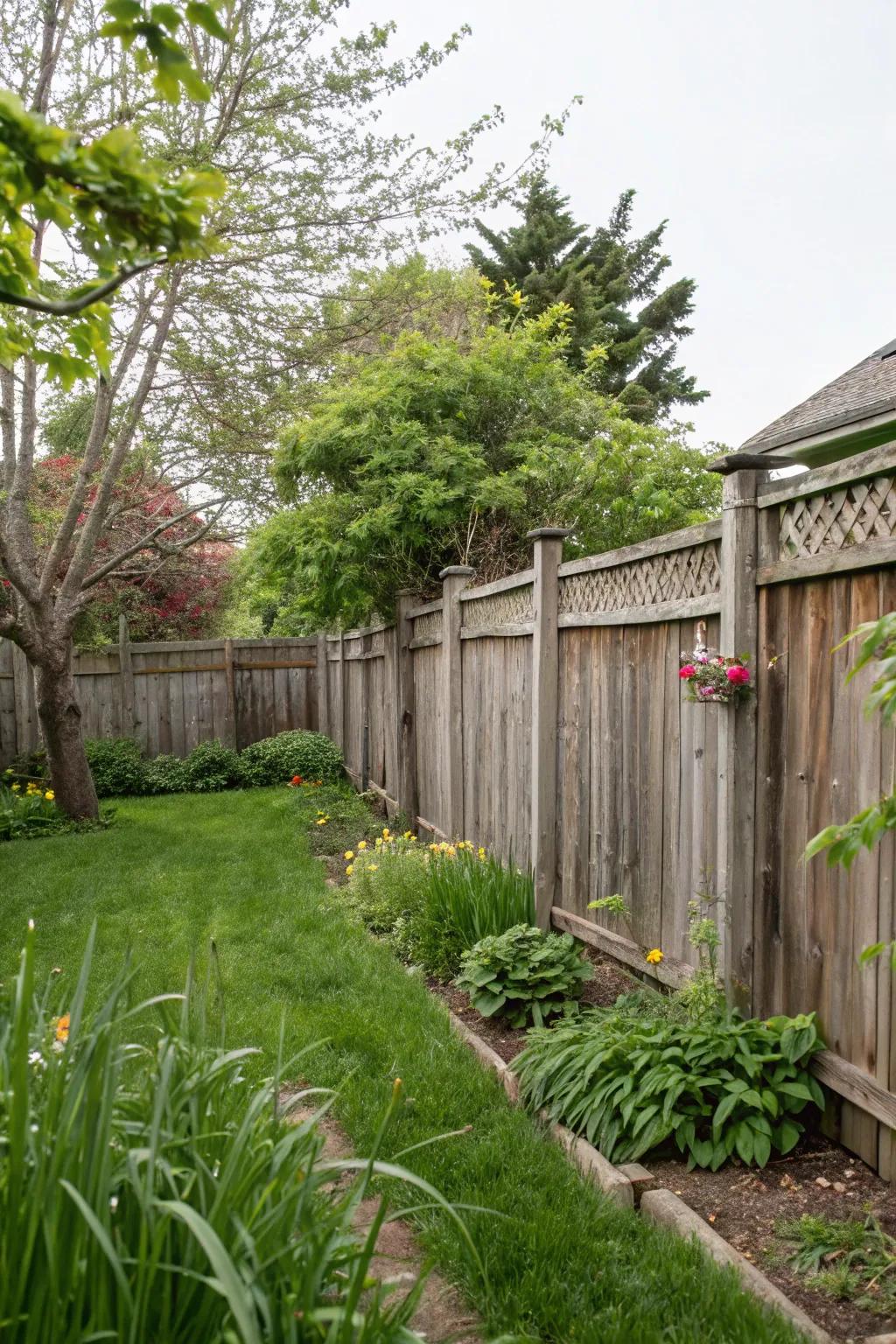 Classic wooden panel fences offer a timeless look that complements any garden.