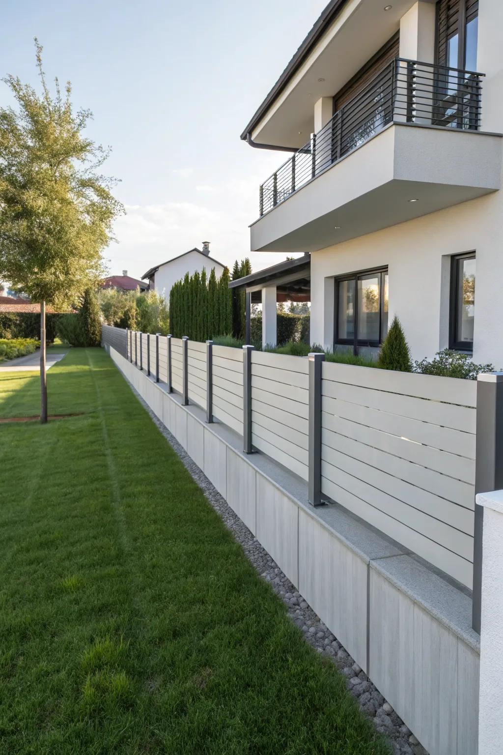 Minimalist fences bring elegance and simplicity to modern homes.