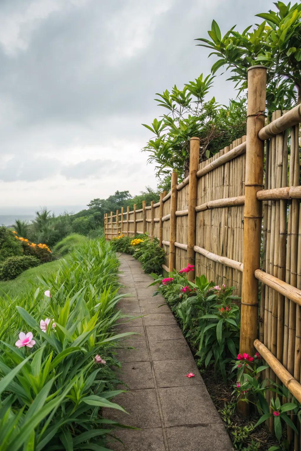 Bamboo fences offer a tranquil, natural retreat in your garden.