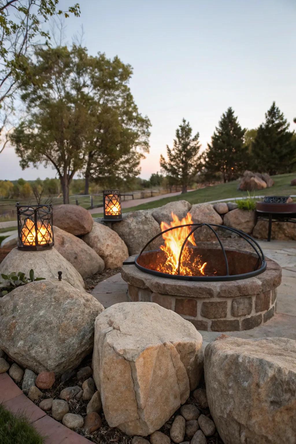 Boulder and metal fusion for contemporary flair.