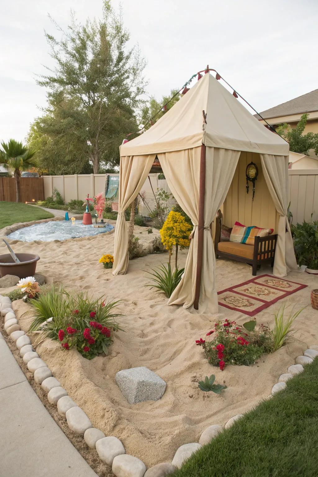 A desert oasis playhouse for exotic adventures.