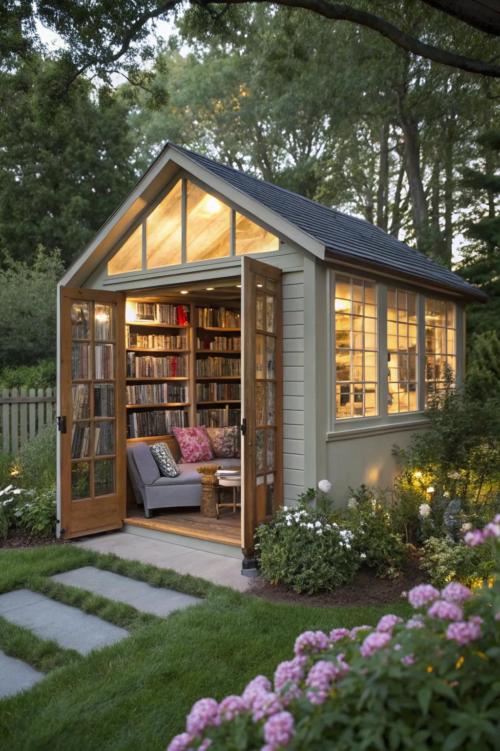A magical library nook playhouse for book lovers.