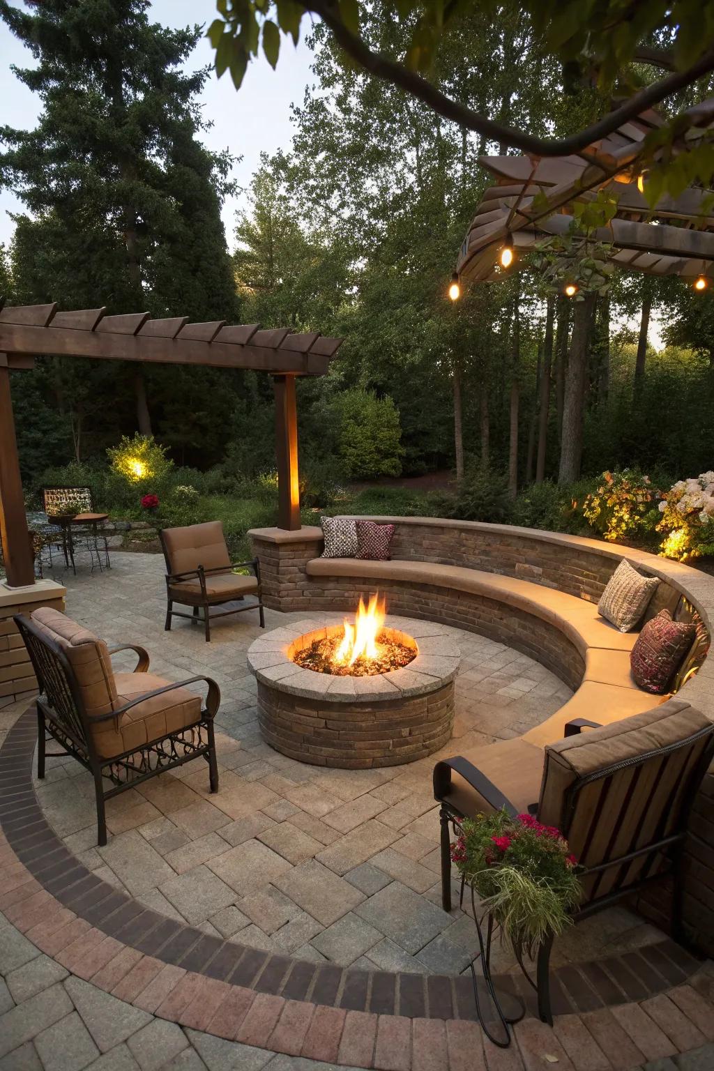 Embrace the warmth with a circular patio design.