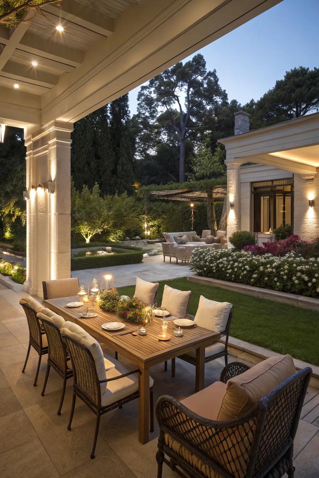 Add sophistication with a split-level design.