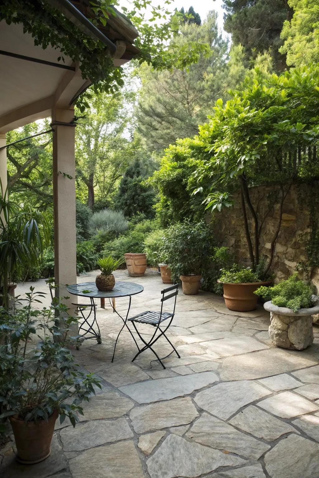 Add rustic charm with natural stone elements.