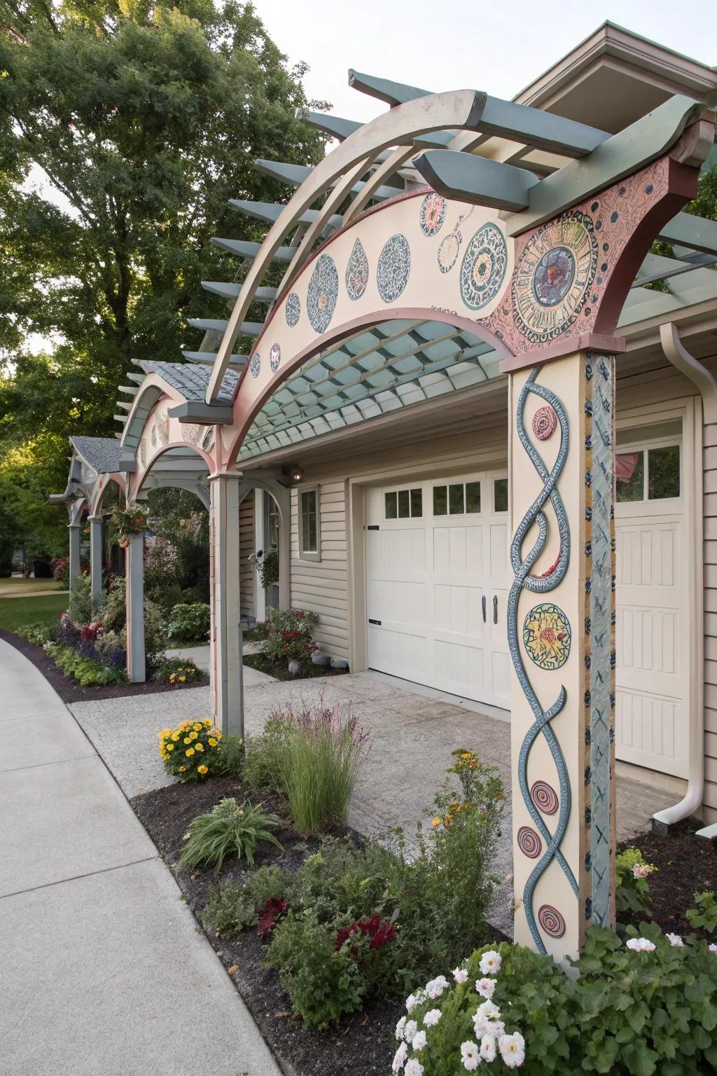 Whimsical shapes add playfulness to your pergola design.