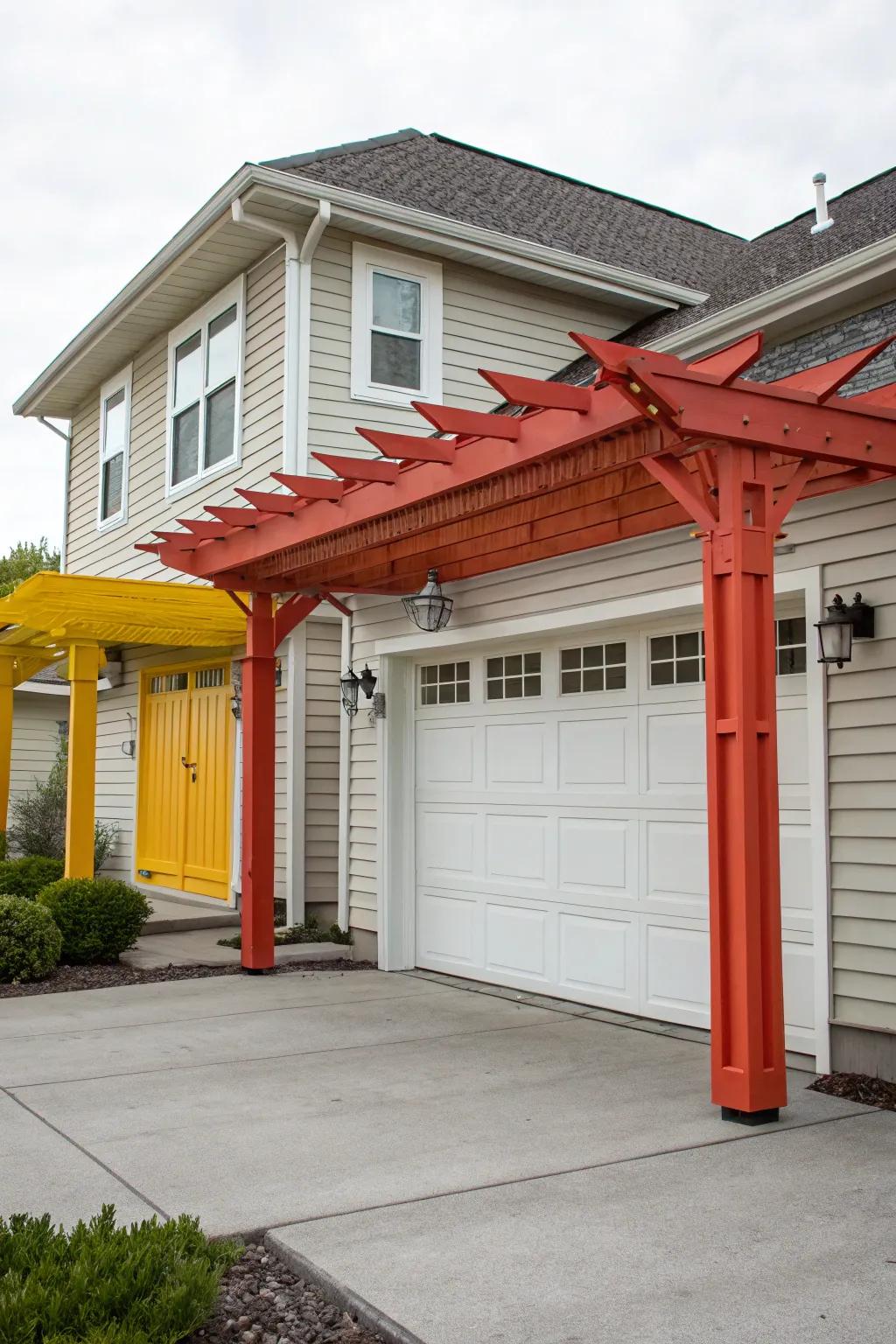 Bold color contrast makes your pergola stand out.