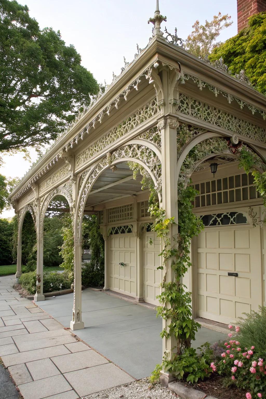 Ornate details add Victorian elegance to your pergola.