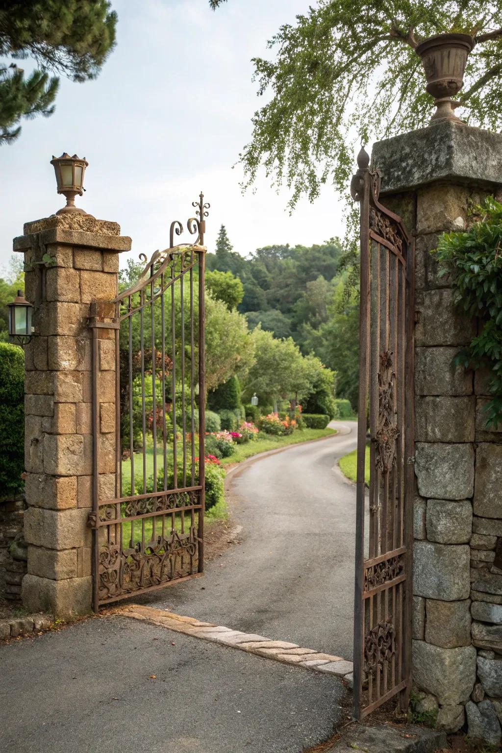 Iron gates combine durability with elegance