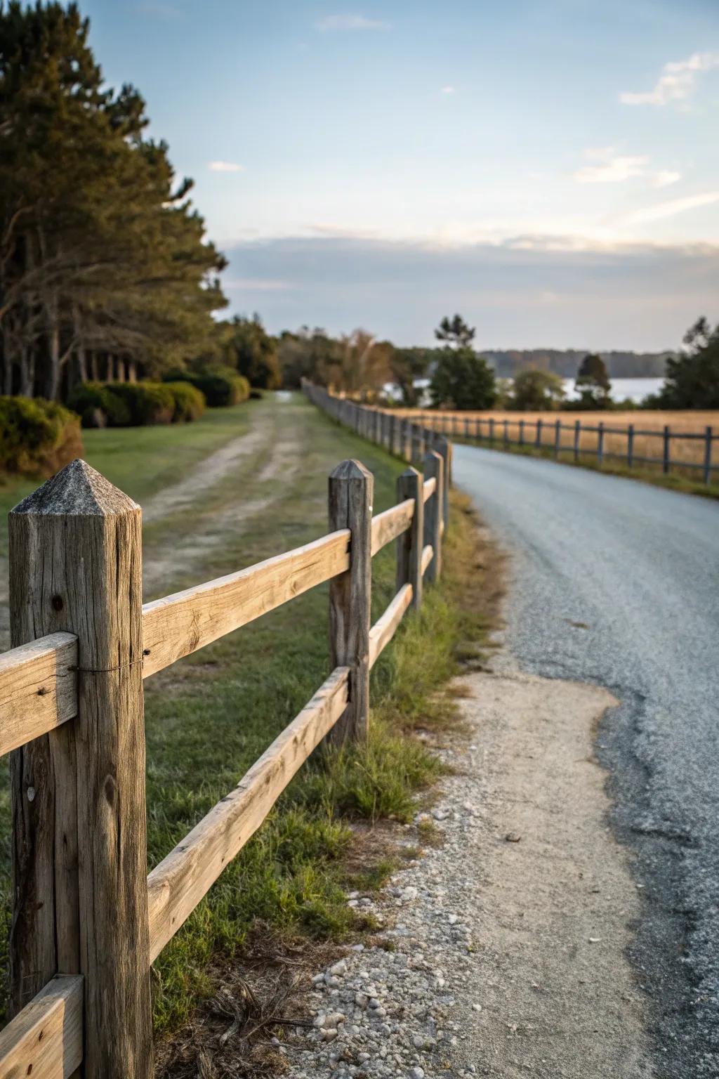 Wooden fencing adds classic charm