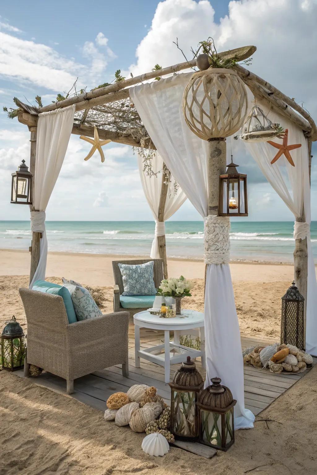 A refreshing beachside-inspired gazebo with coastal charm.