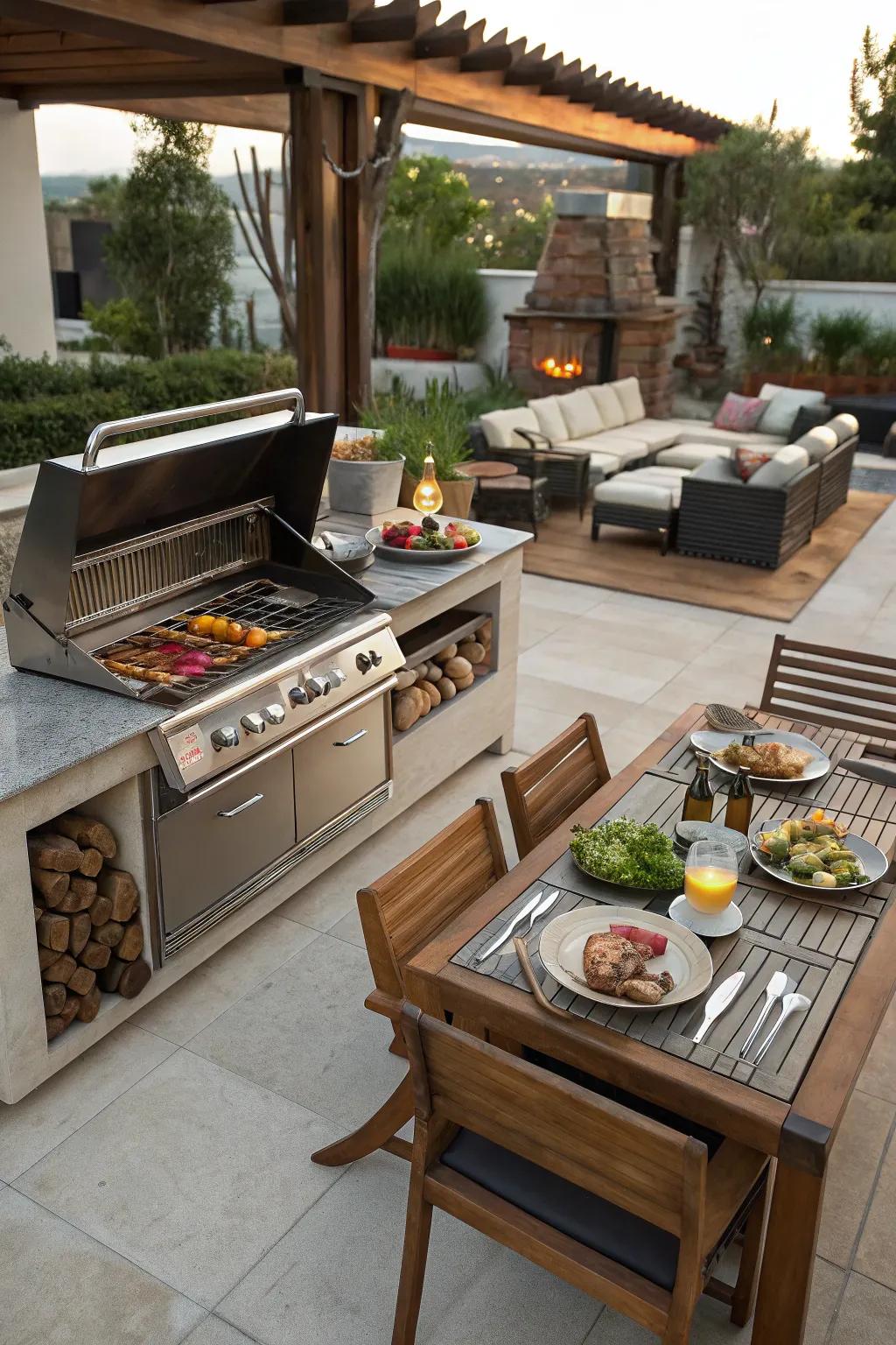 A functional layout enhances the ease of entertaining.