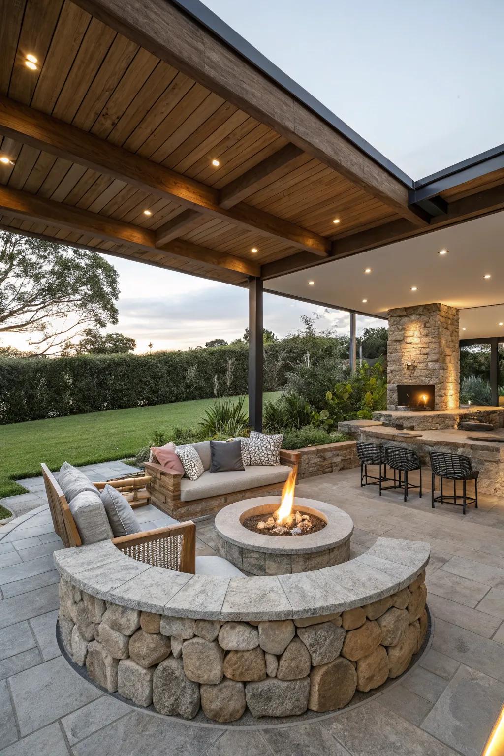 The fire pit is the perfect centerpiece for your braai gatherings.