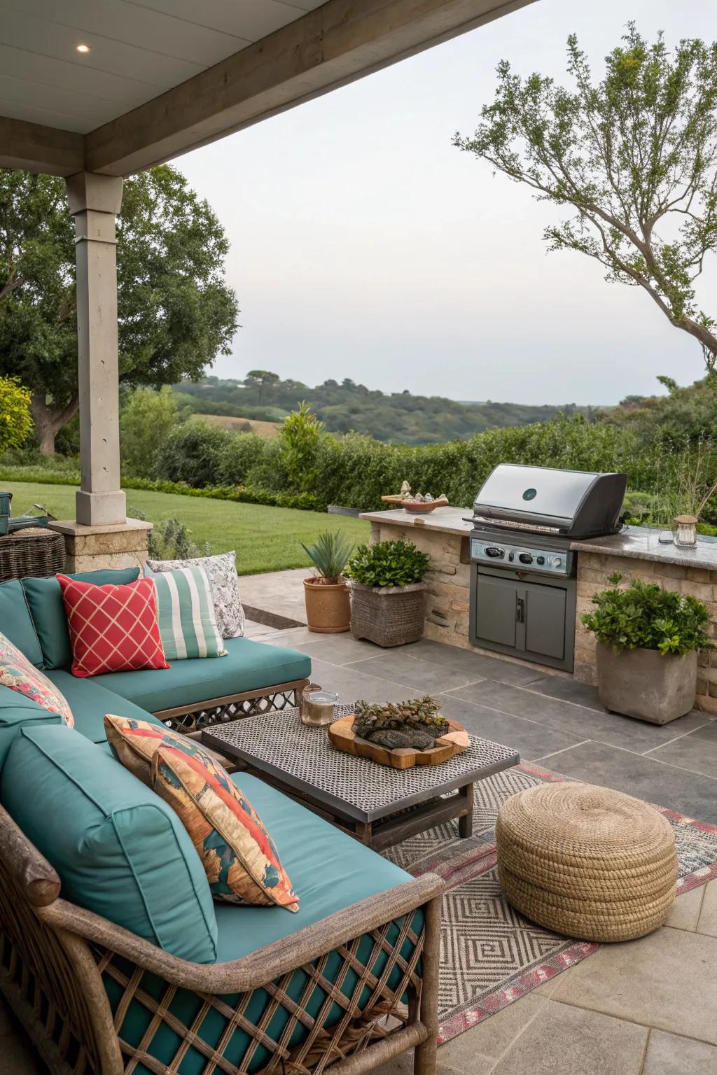 Weatherproof fabrics ensure longevity and style.