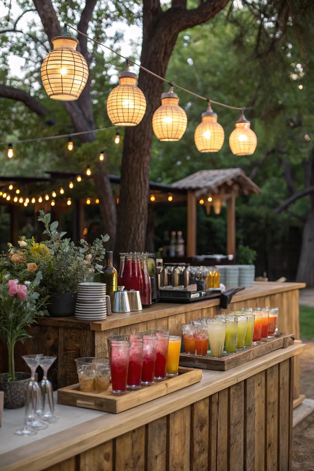 An outdoor bar is a fun addition to your braai area.