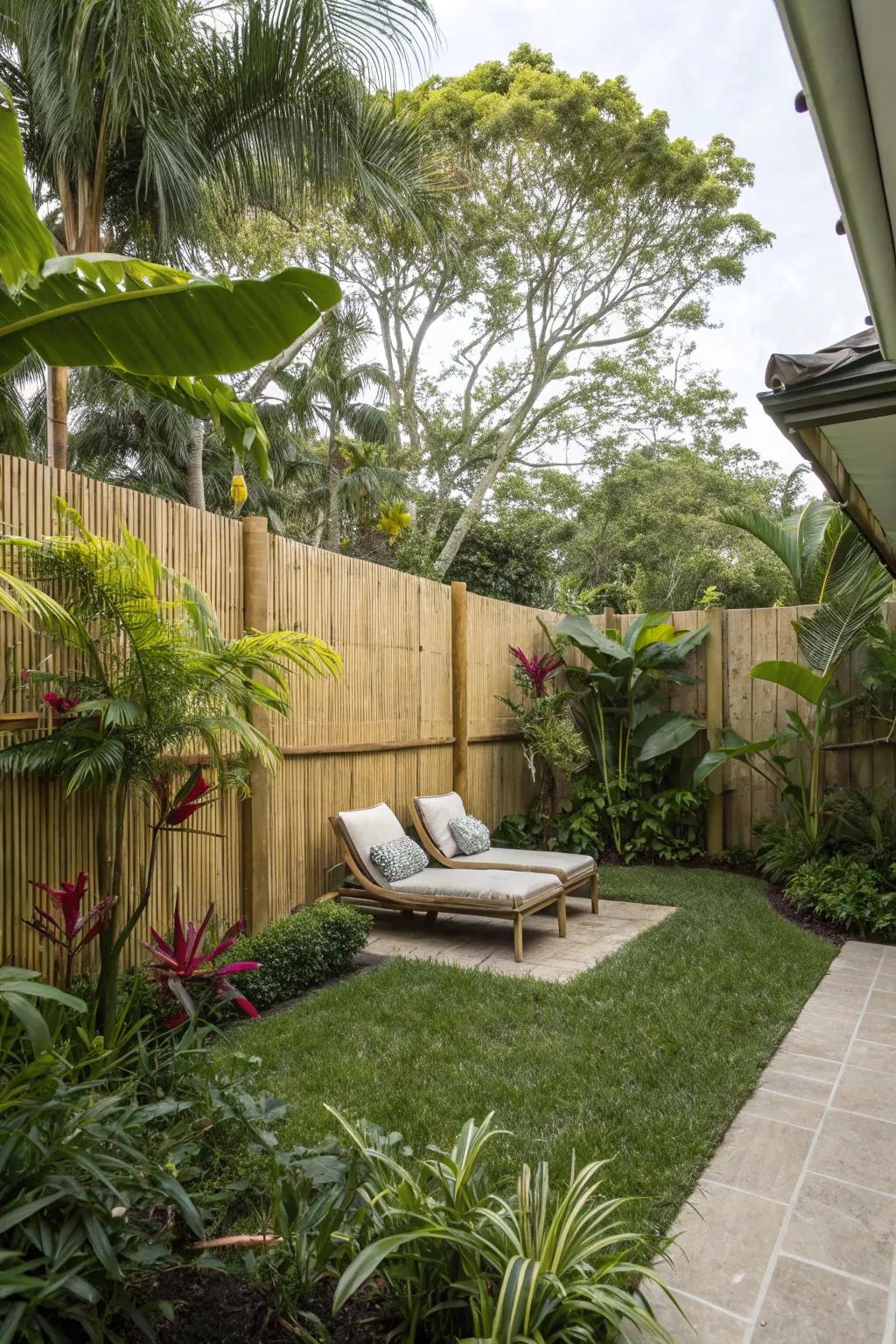 Bamboo fences bring a natural, eco-friendly vibe to any garden.