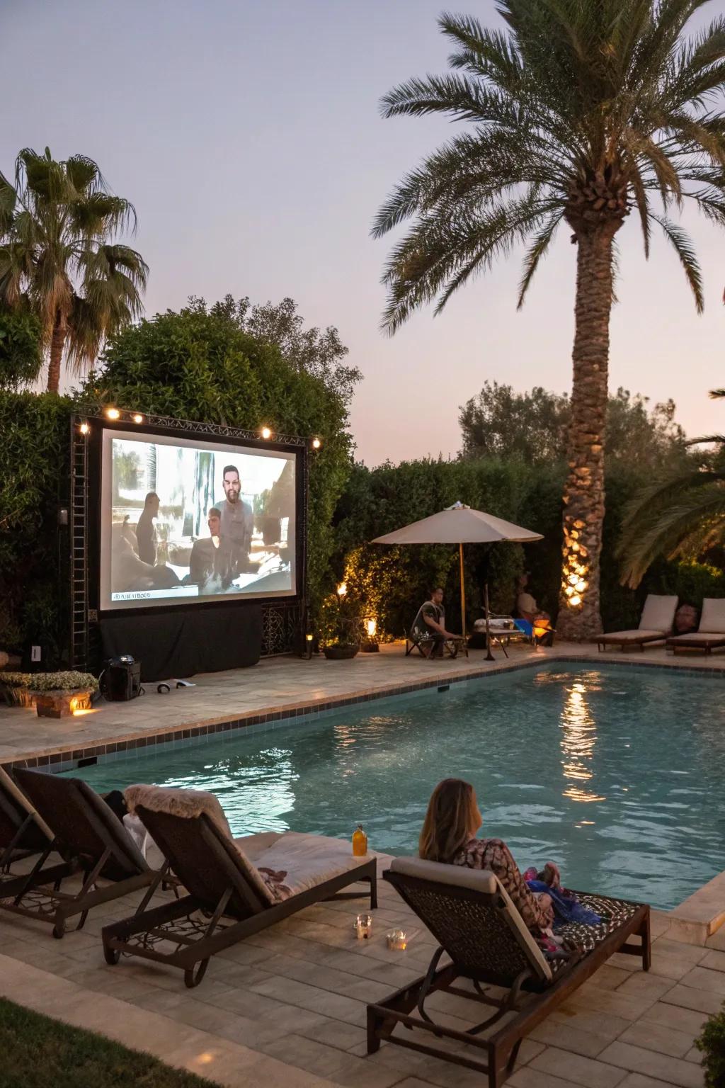 A pool theater creates unforgettable outdoor entertainment experiences.