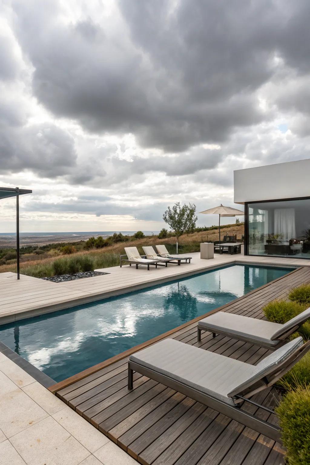 A sleek, modern pool design brings a touch of elegance to any backyard.