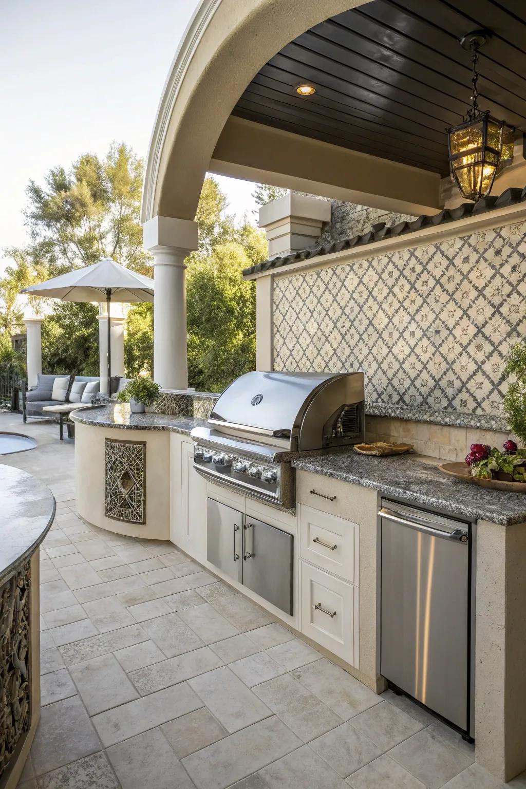 Chic and elegant curves for a distinctive grill design.