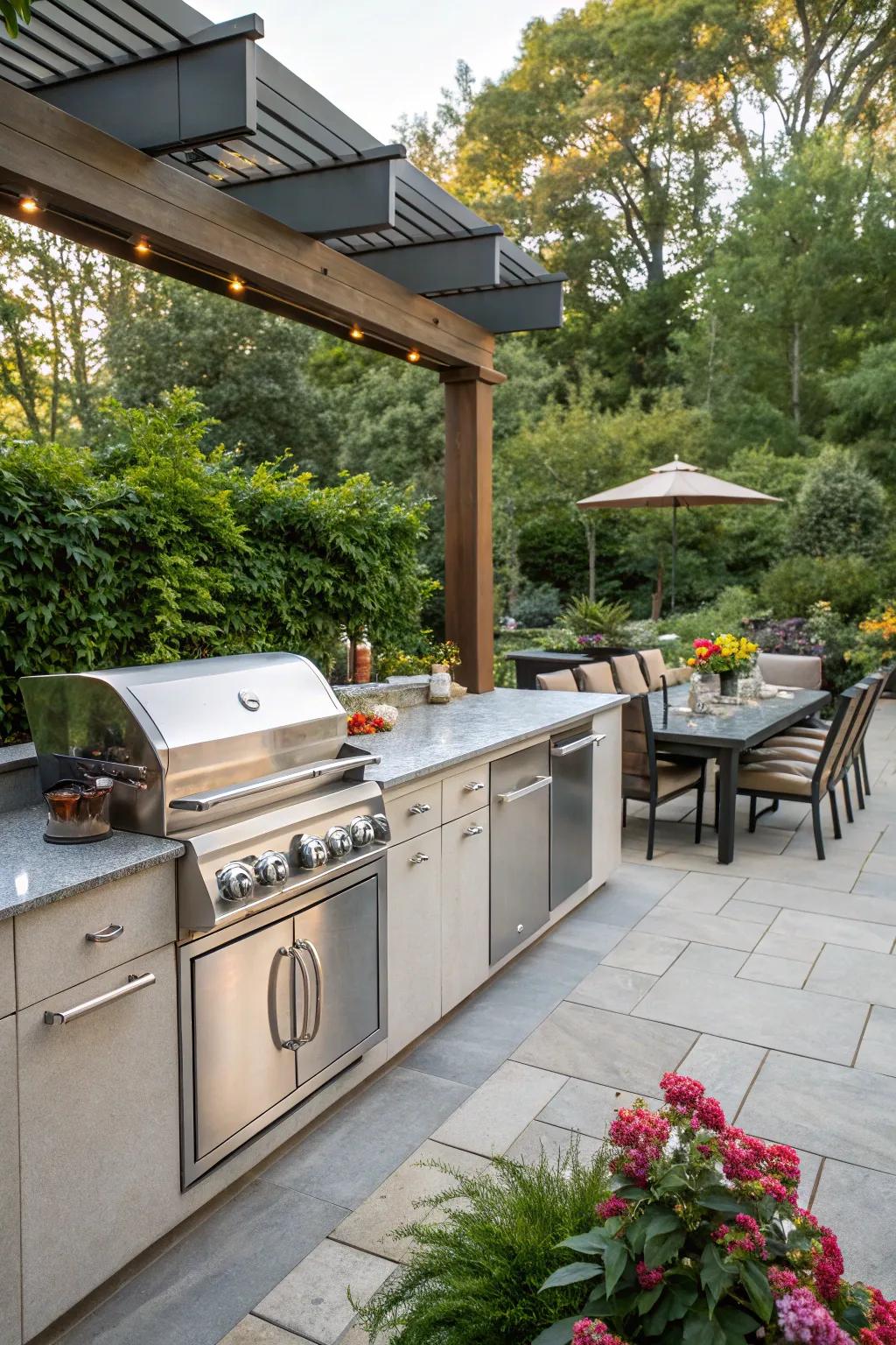 Ample countertop space for seamless grilling and dining experiences.