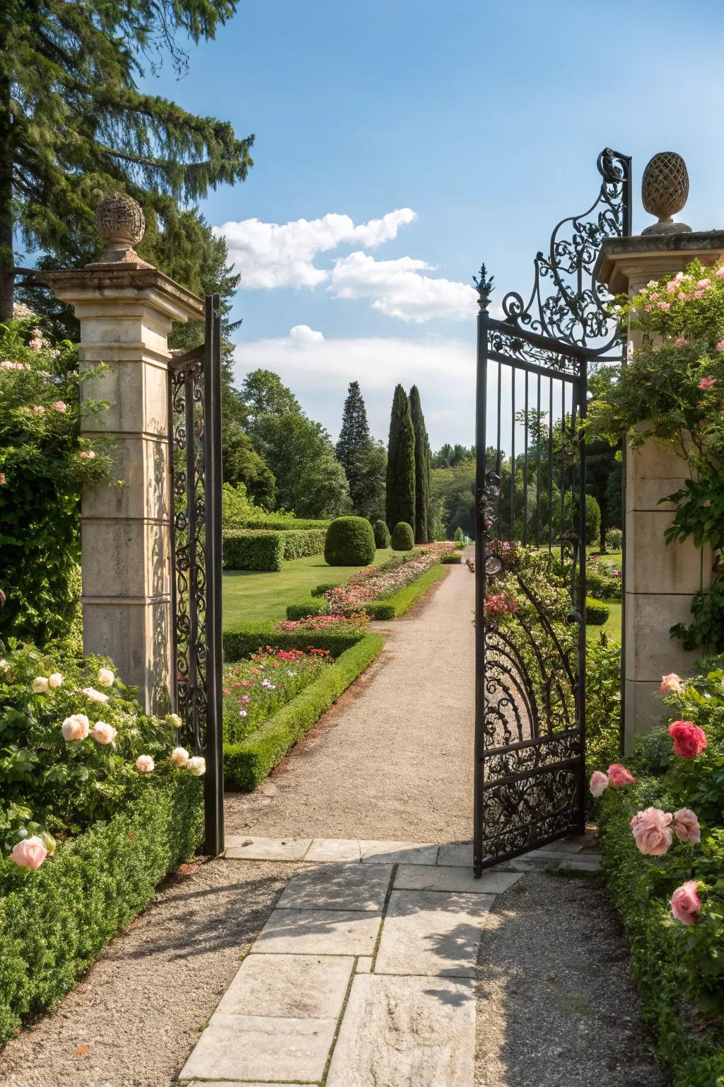 A welcoming gate with an inviting garden path.